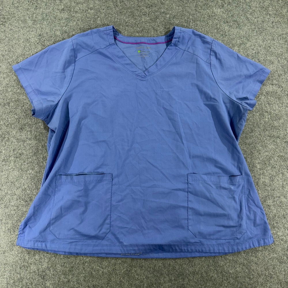 Healing Hands Purple Label Scrub Top V-Neck Blue 3X Large Medical Nurse